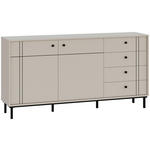 SIDEBOARD  in 160,2/81,8/37 cm  - Kaschmir/Schwarz, MODERN, Holzwerkstoff/Kunststoff (160,2/81,8/37cm) - Carryhome