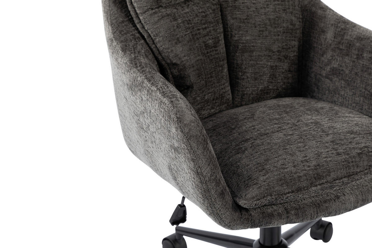 DREHSTUHL Webstoff Grau, Schwarz  - Schwarz/Grau, Modern, Kunststoff/Textil (58/85-93/58cm) - MID.YOU