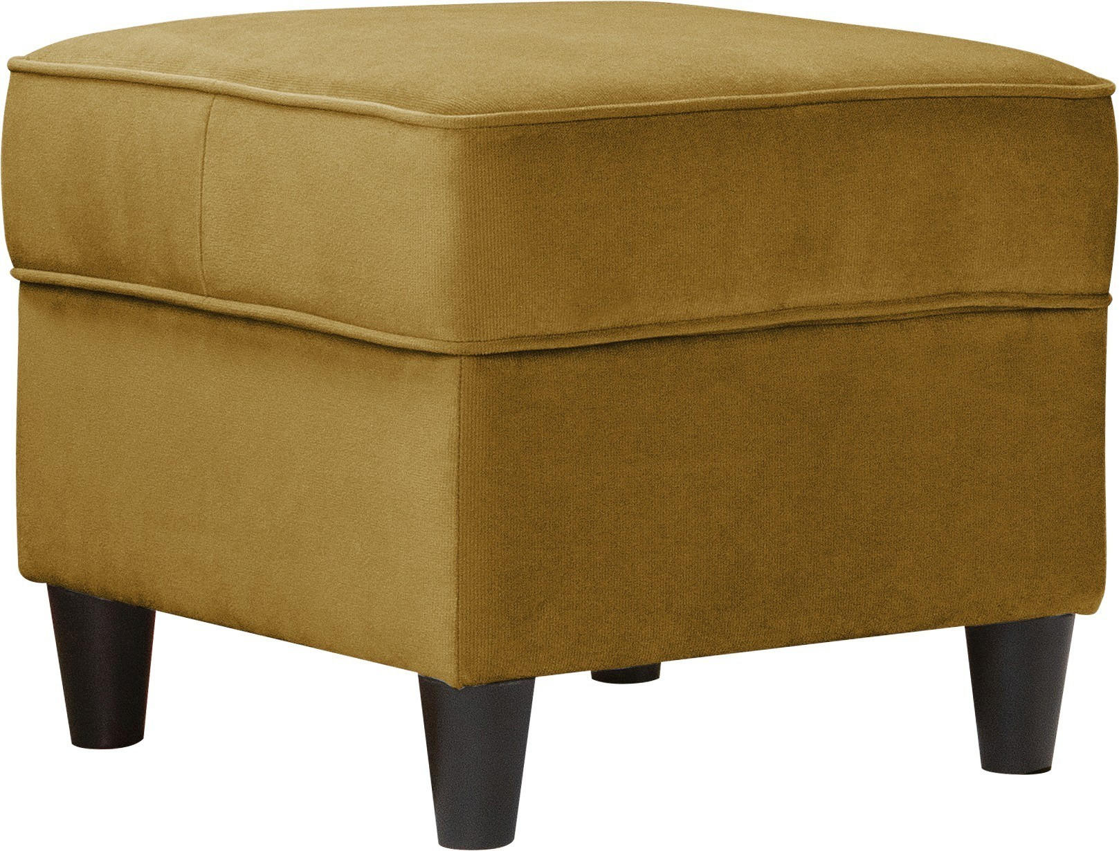HOCKER Plüsch Senfgelb  - Senfgelb/Schwarz, Design, Holz/Textil (52/45/52cm) - MID.YOU