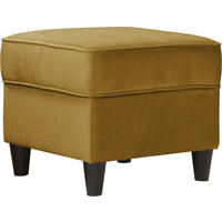 HOCKER Plüsch Senfgelb  - Senfgelb/Schwarz, Design, Holz/Textil (52/45/52cm) - MID.YOU