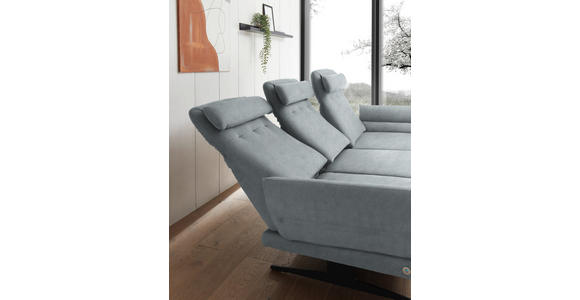 ECKSOFA  in Flachgewebe Hellblau  279-327/176-217 cm  - Schwarz/Hellblau, Design, Textil/Metall (279-327/176-217cm) - Dieter Knoll