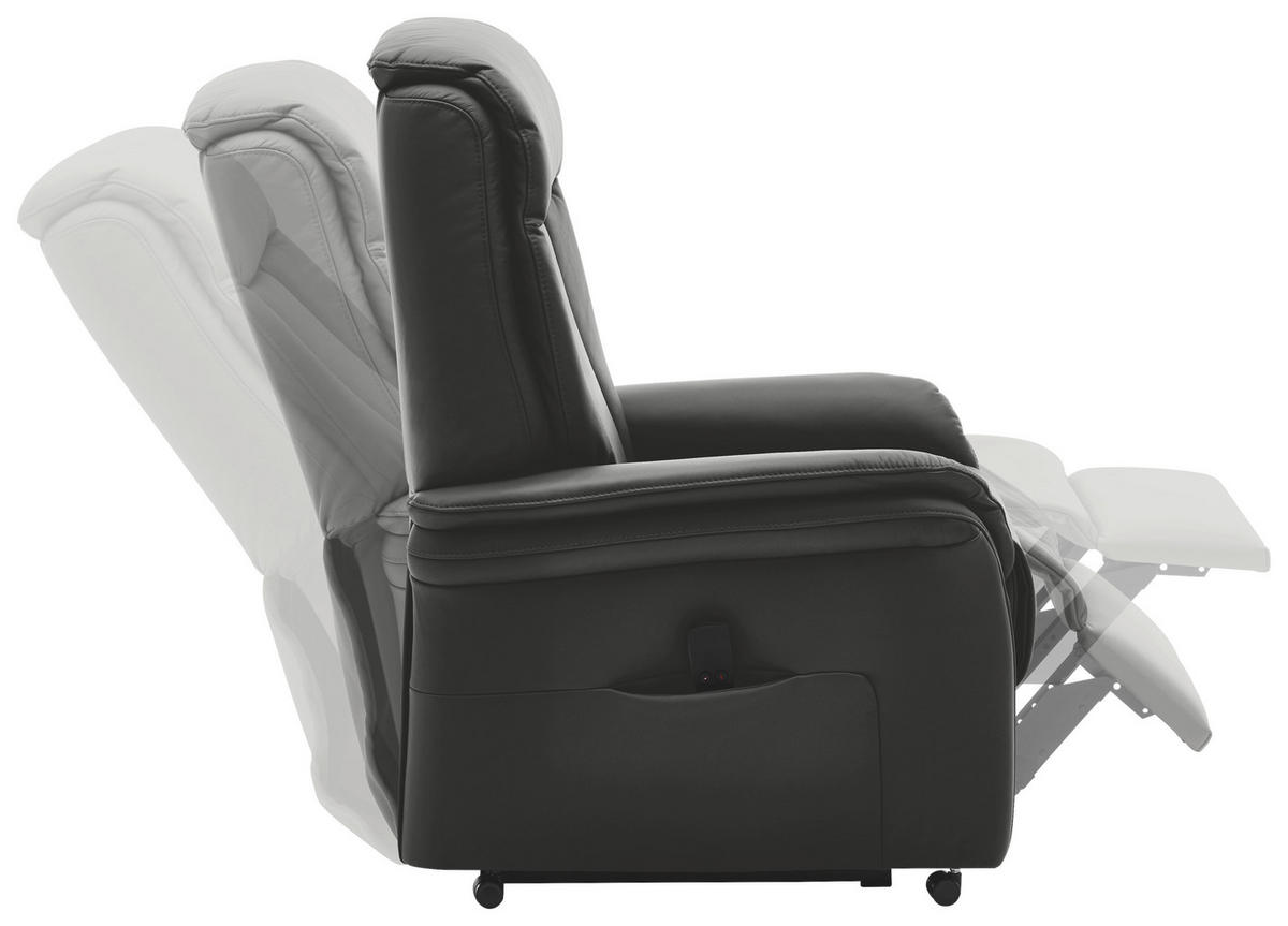 FERNSEHSESSEL in Anthrazit  - Anthrazit, Konventionell, Leder/Kunststoff (74/107/84cm) - Valdera