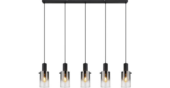 HÄNGELEUCHTE 120/12,5/150 cm - Schwarz, Design, Glas/Kunststoff (120/12,5/150cm) - Novel
