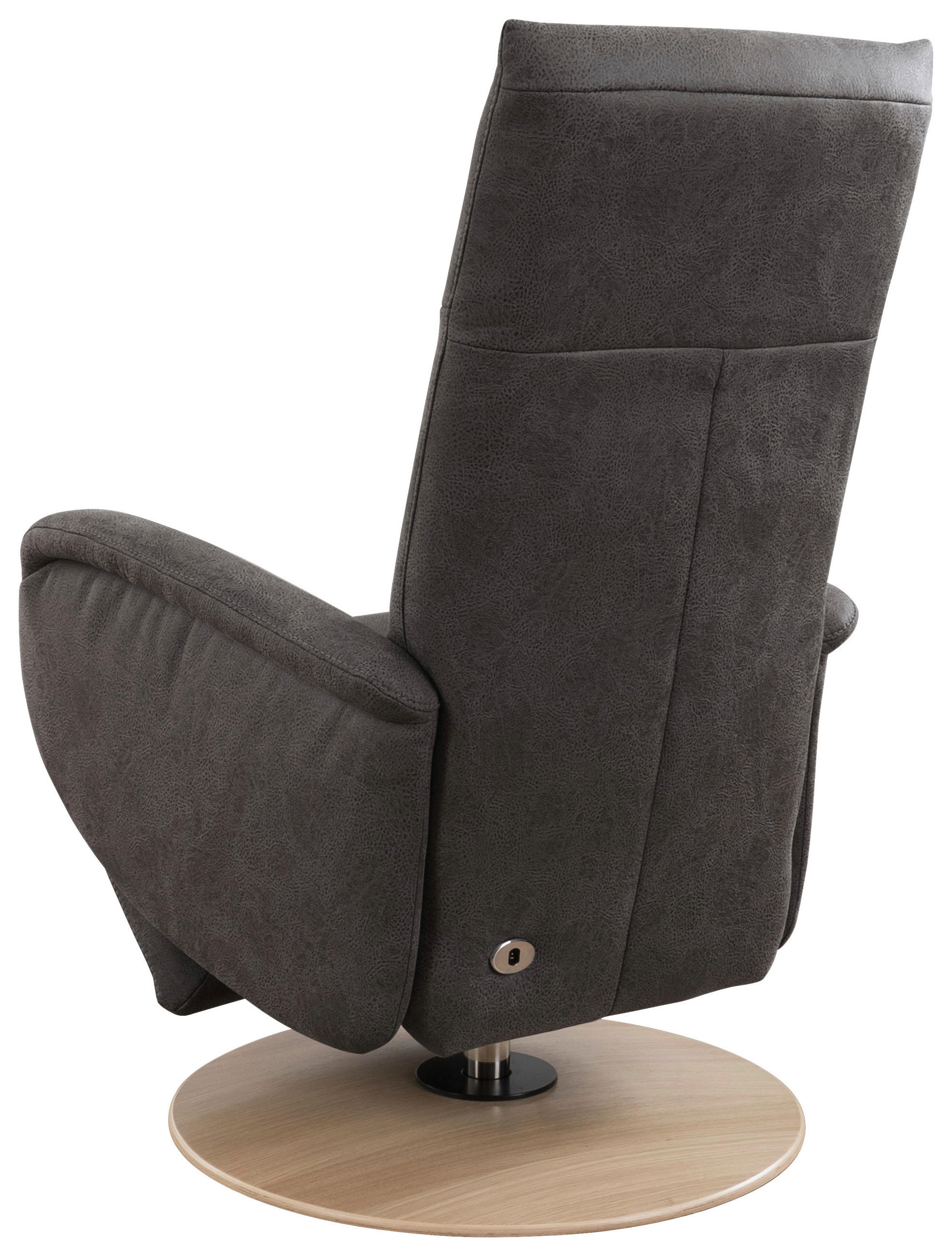 DREHSTUHL Mikrofaser Anthrazit  - Eiche Bianco/Anthrazit, KONVENTIONELL, Holz/Textil (75/112/82cm) - Sit & More