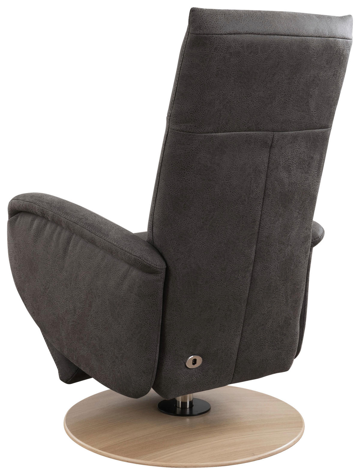 DREHSTUHL  in Mikrofaser Anthrazit  - Eiche Bianco/Anthrazit, Konventionell, Holz/Textil (75/112/82cm) - Sit & More