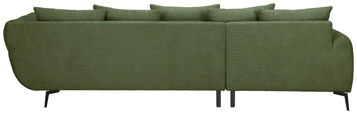 ECKSOFA Grün Bouclé Zierkissen, Rückenkissen, Rücken echt  - Schwarz/Grün, MODERN, Textil/Metall (217/318cm) - Carryhome