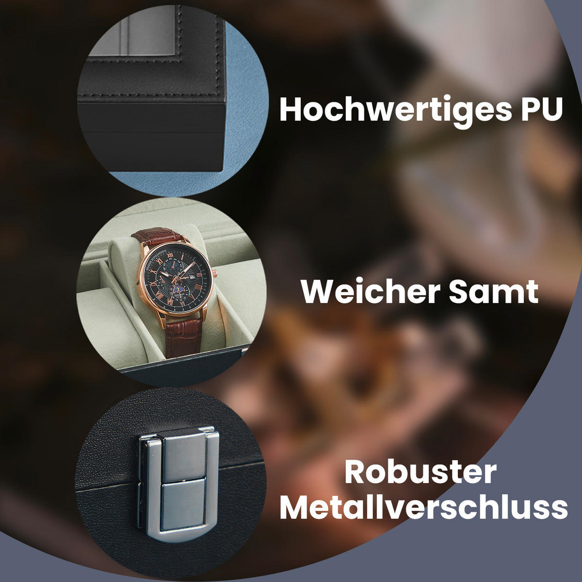 UHRENBOX - Schwarz, Basics, Glas/Holzwerkstoff (30/8/11,2cm)