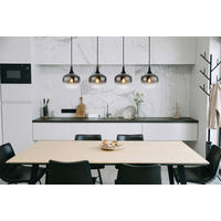 HÄNGELEUCHTE Maxy 100/18/120 cm   - Schwarz, Design, Glas/Metall (100/18/120cm) - Globo