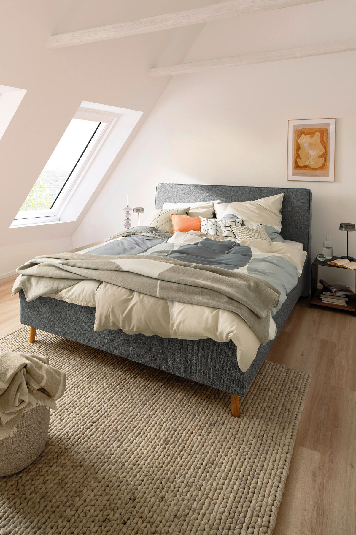OBOJSTRANNÁ POSTEĽNÁ BIELIZEŇ, renforcé, krémová, sivá, svetlosivá, béžová, 140/200 cm - sivá/krémová, Basics, textil (140/200cm) - Schöner Wohnen