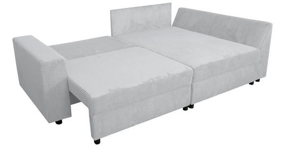 ECKSOFA Grau Cord - Schwarz/Grau, KONVENTIONELL, Kunststoff/Textil (245/153cm) - Carryhome
