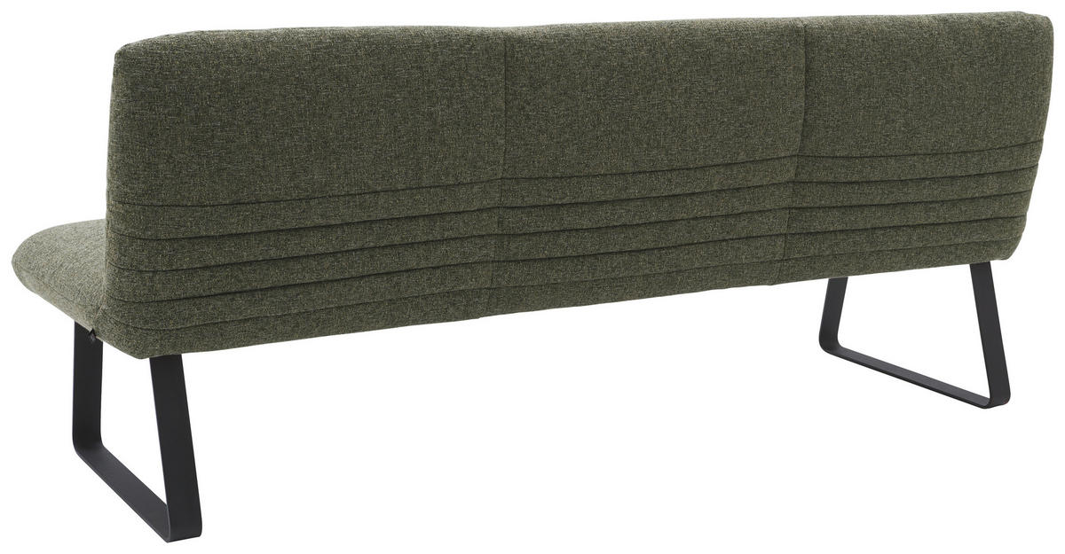 SITZBANK in Metall, Textil Dunkelgrün  - Dunkelgrün/Schwarz, Design, Textil/Metall (221/90/70cm) - Dieter Knoll