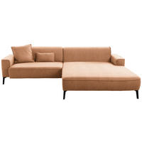 ECKSOFA in Flachgewebe Rostfarben  - Rostfarben/Schwarz, Design, Textil/Metall (285/190cm) - Johann Jakob
