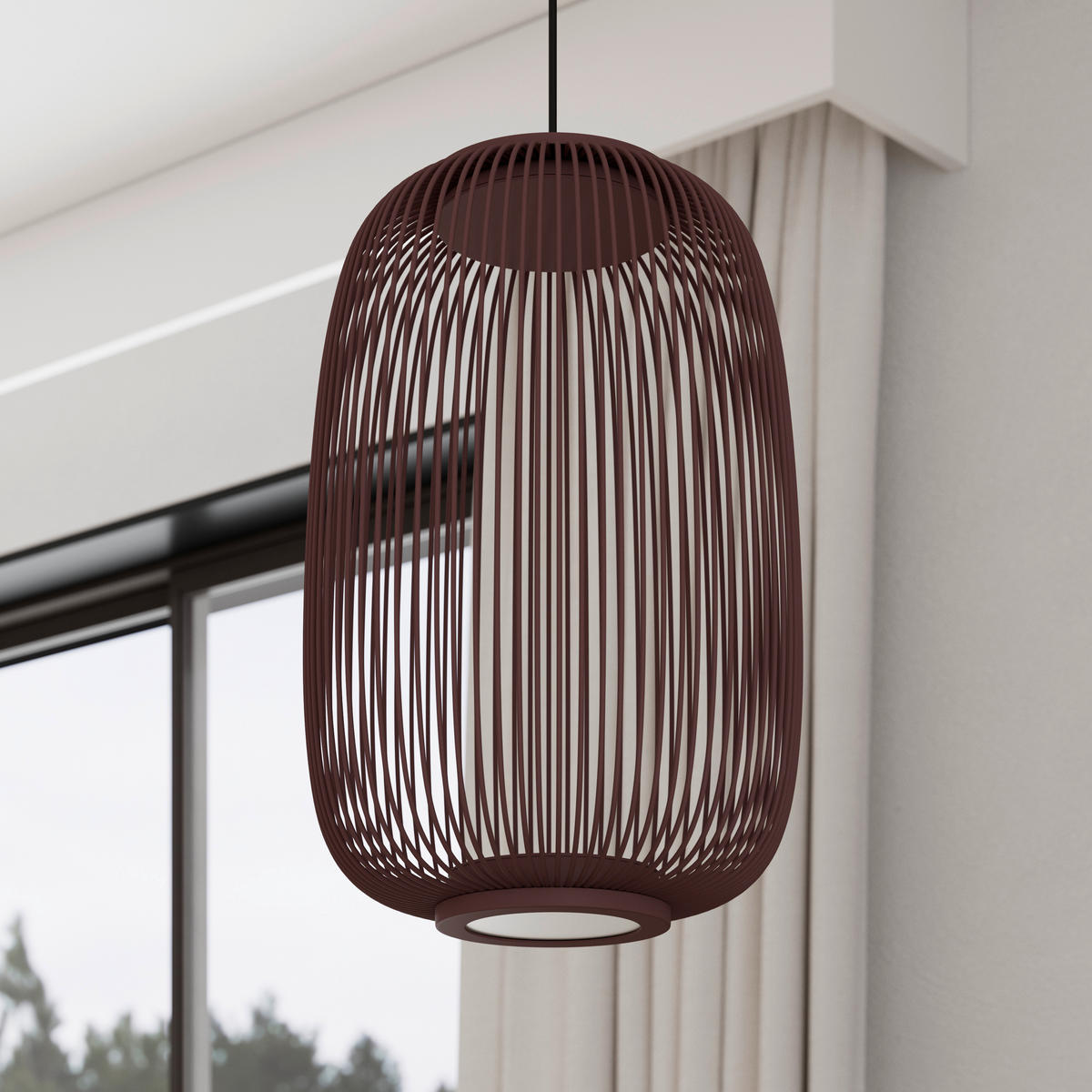 LED-HÄNGELEUCHTE Cage 22,5/50-150 cm  - Braun, Design, Kunststoff/Metall (22,5/50-150cm) - Dieter Knoll