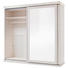 SCHWEBETÜRENSCHRANK 2 -türig Kiefer massiv Weiß - Weiß, Design, Glas/Holz (223/219,5/66,5cm) - Carryhome