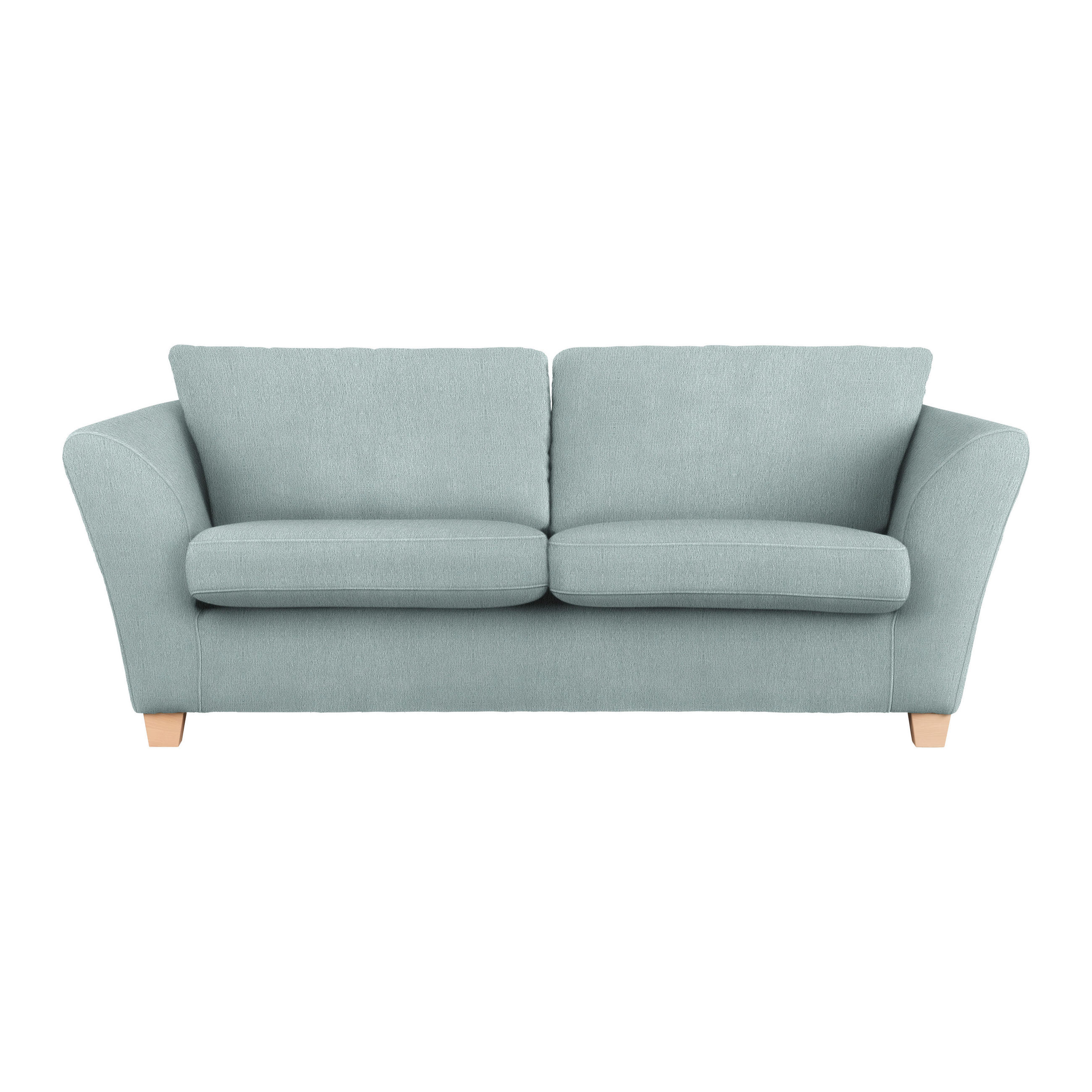 3-SITS SOFFA i chenille petrol  - petrol/naturfärgad, trä/textil (216/70-85/95cm) - MID.YOU