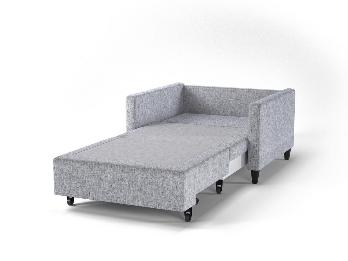 SCHLAFSESSEL SYDNEY  mit Flachgewebe Grau  - Schwarz/Grau, Design, Holz/Textil (95/89,5/103,5cm) - MID.YOU