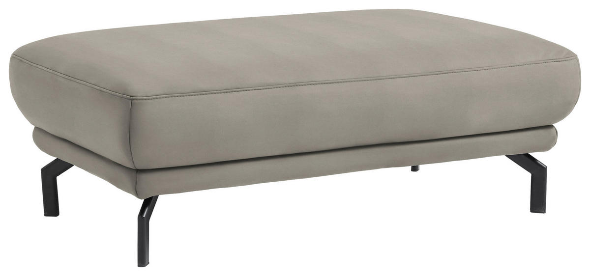 HOCKER Textil Silberfarben  - Silberfarben/Schwarz, Design, Textil/Metall (127/46/72cm) - Dieter Knoll