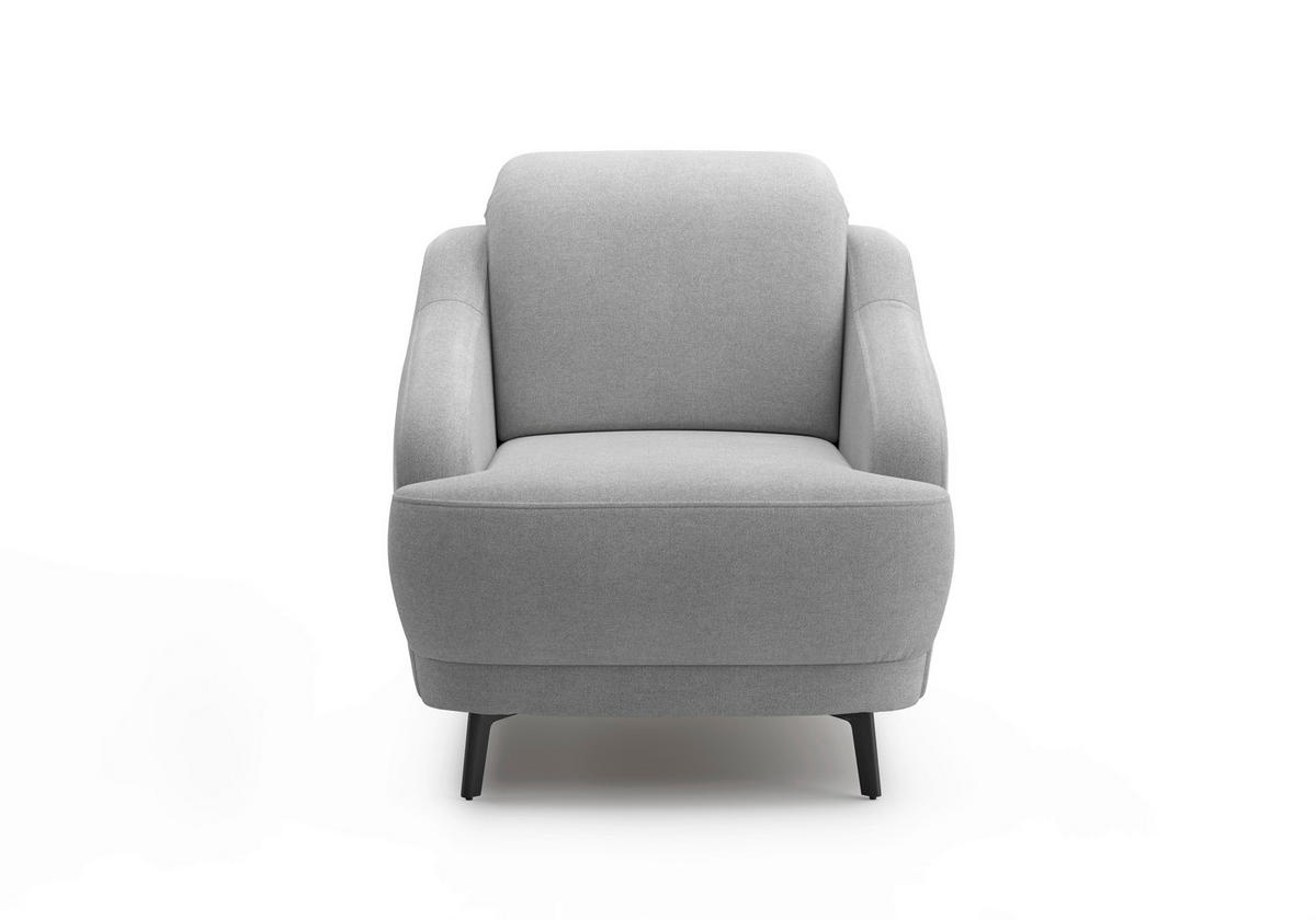 SESSEL in Mikrofaser Grau  - Schwarz/Grau, MODERN, Textil/Metall (87/93/104cm) - Sit & More