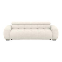 BIGSOFA Webstoff Greige  - Greige/Schwarz, Design, Kunststoff/Textil (248/77-97/108cm) - MID.YOU