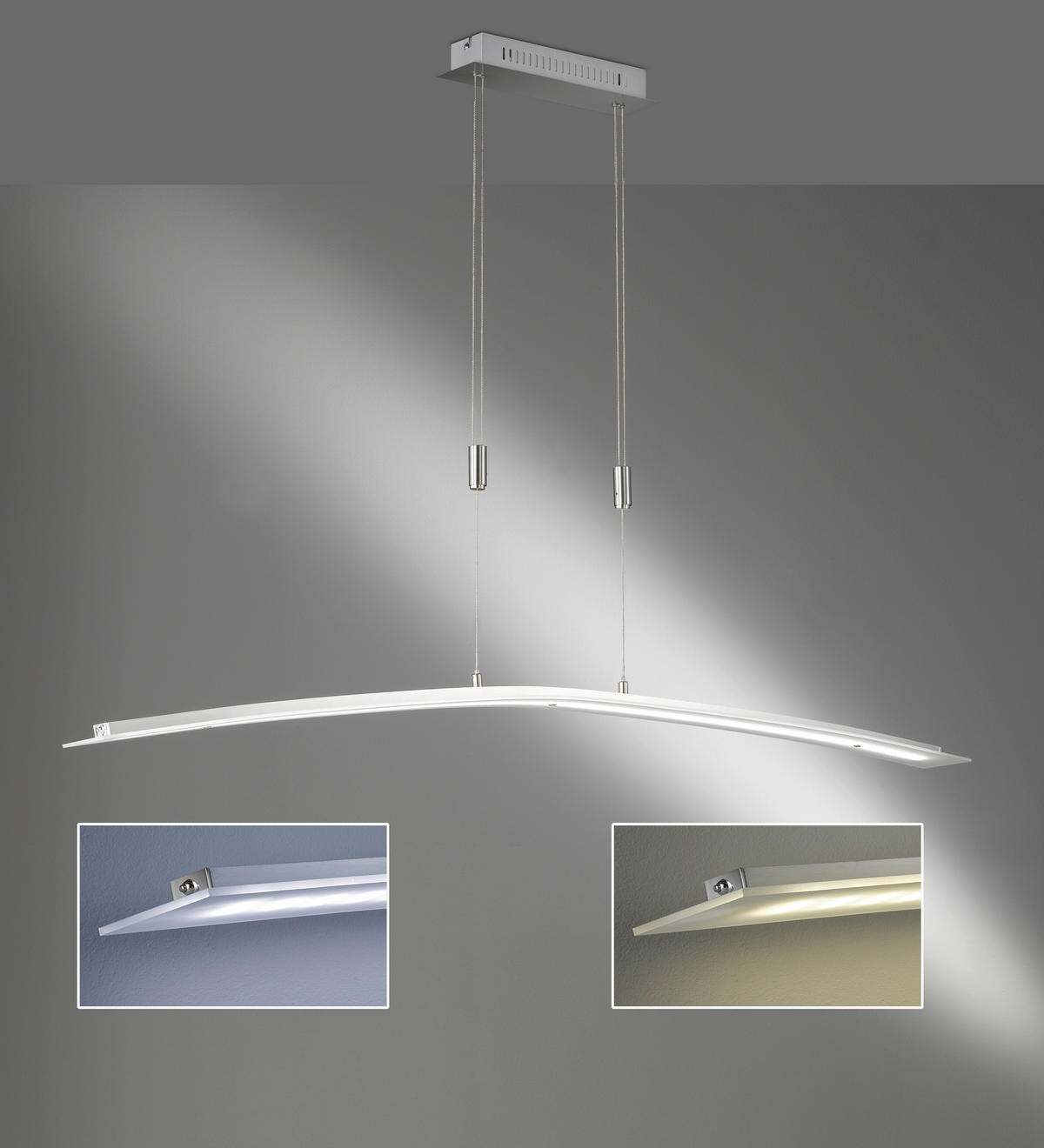 LED-HÄNGLAMPA METIS 135/9/80-150 cm  - nickelfärgad, Design, metall (135/9/80-150cm) - Fischer & Honsel