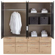 KLEIDERSCHRANK  in Dunkelgrau, Eiche Artisan  - Dunkelgrau/Silberfarben, Design, Holzwerkstoff/Kunststoff (181/197/54cm) - Carryhome