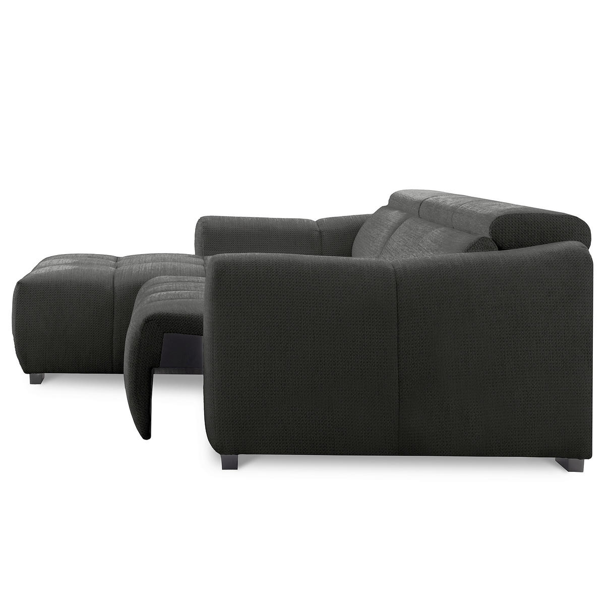 ECKSOFA  Webstoff Schwarz  - Schwarz, Design, Kunststoff/Textil (177/274cm) - Livetastic