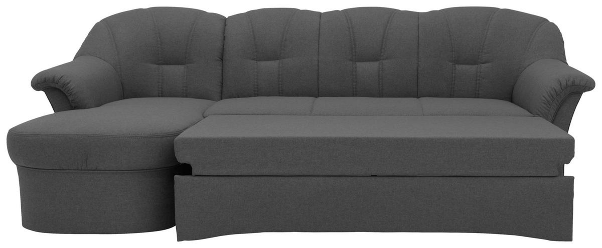 ECKSCHLAFSOFA in Webstoff Grau  - Schwarz/Grau, KONVENTIONELL, Kunststoff/Textil (142/233cm) - MID.YOU