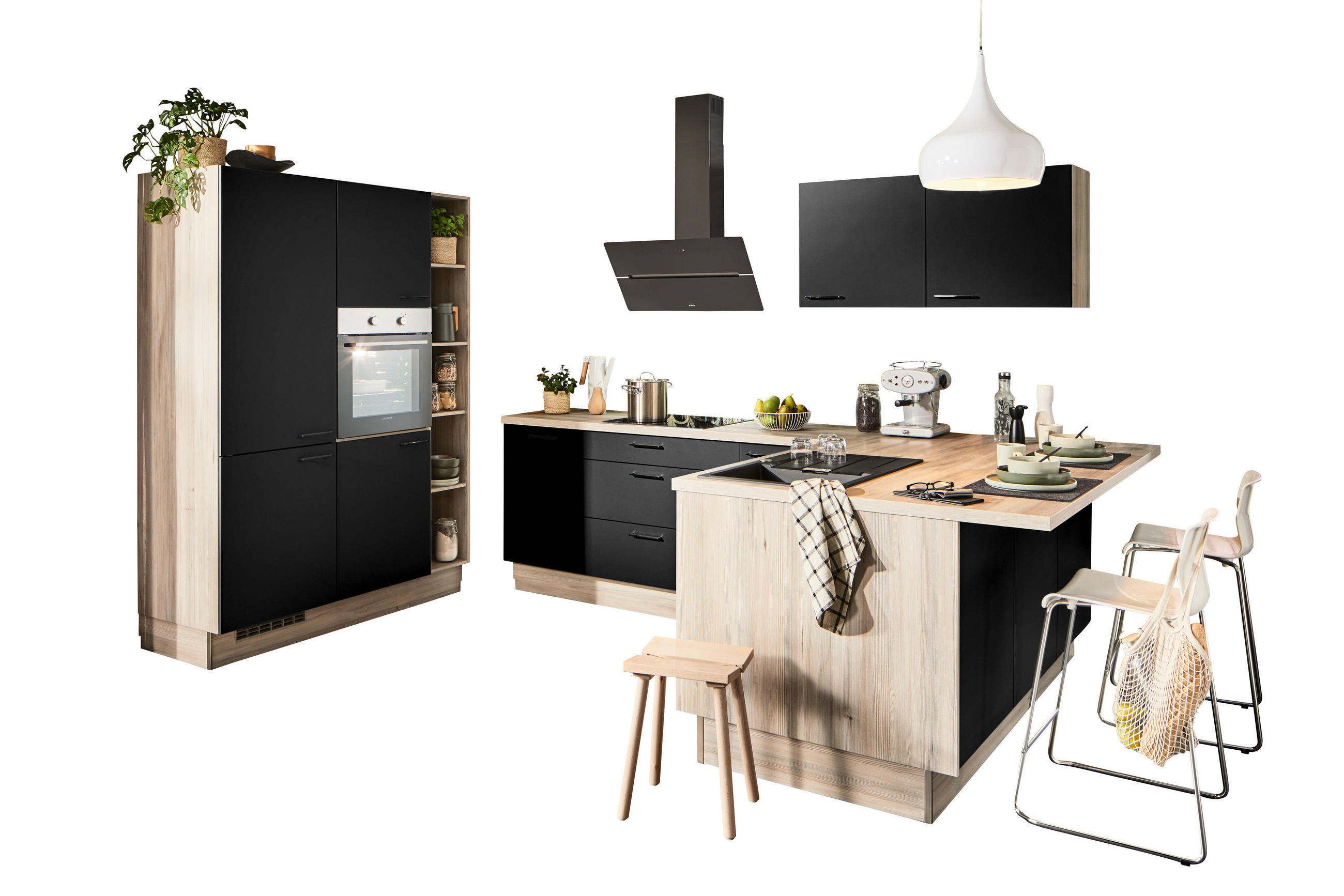 Xora Eckküche XO 21 Schwarz, 280x121.6 cm