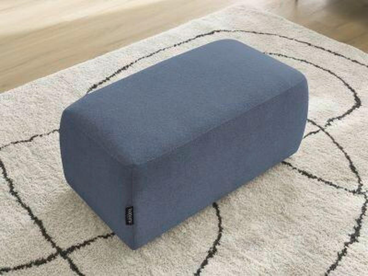 HOCKER ATILLA Flachgewebe Blau  - Blau/Schwarz, MODERN, Kunststoff/Textil (92/44/48cm)