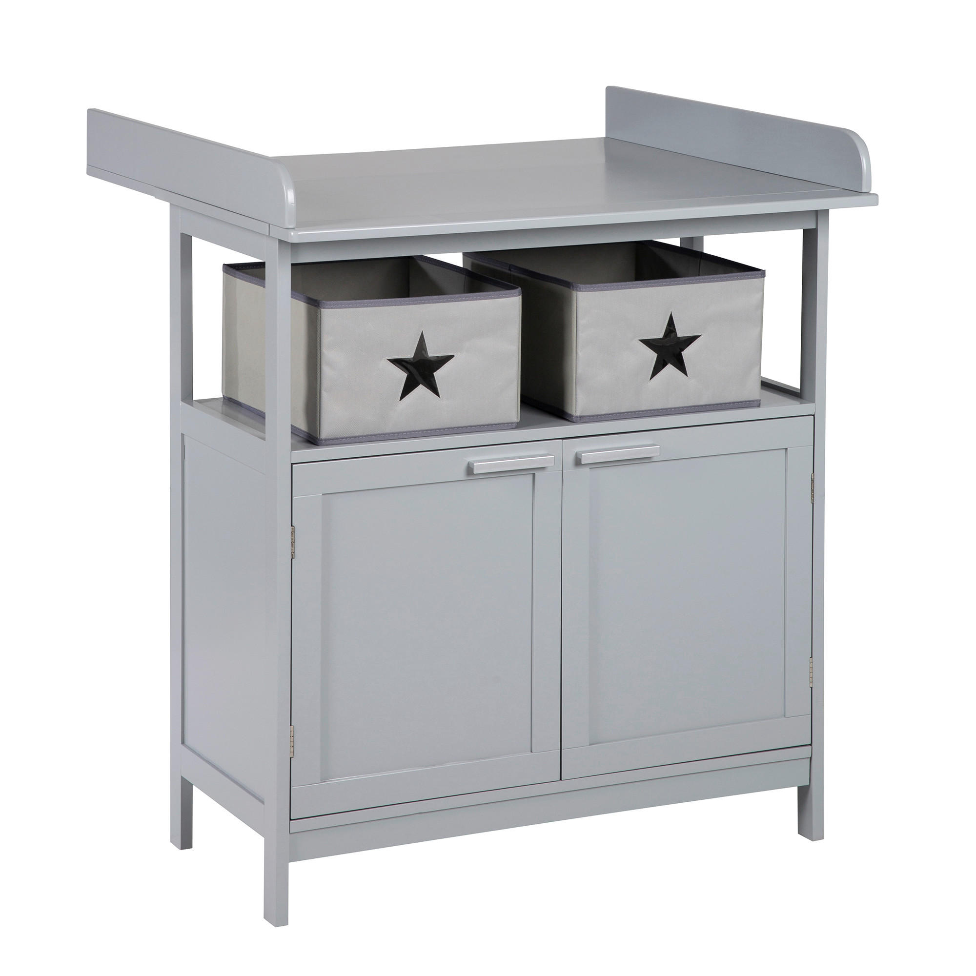 WICKELKOMMODE roba Hamburg Taupe  - Taupe/Silberfarben, Basics, Holzwerkstoff/Kunststoff (87/100/75/40cm) - Roba
