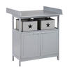 WICKELKOMMODE roba Hamburg Taupe  - Taupe/Silberfarben, Basics, Holzwerkstoff/Kunststoff (87/100/75/40cm) - Roba