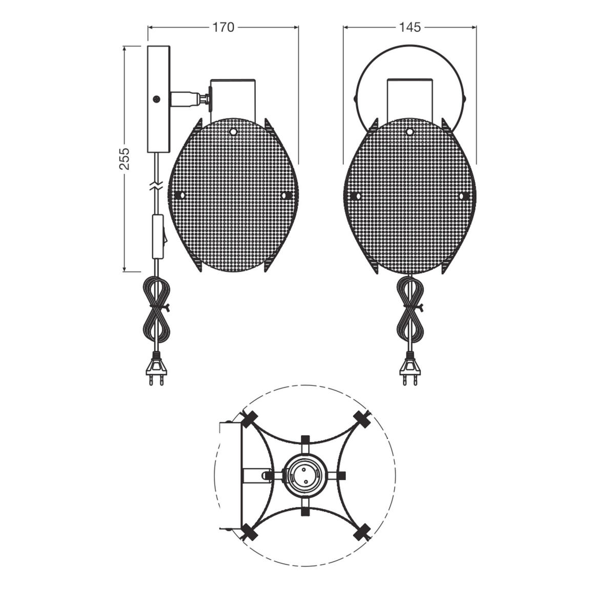 WANDLEUCHTE 14,5/17/25,5 cm   - Goldfarben, Design, Metall (14,5/17/25,5cm) - Osram
