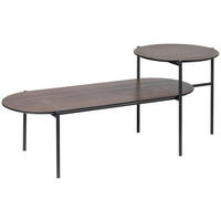 COUCHTISCH 118/45/48 cm oval Schwarz, Eiche dunkel  - Eiche dunkel/Schwarz, Design, Holzwerkstoff/Metall (118/45/48cm) - MID.YOU