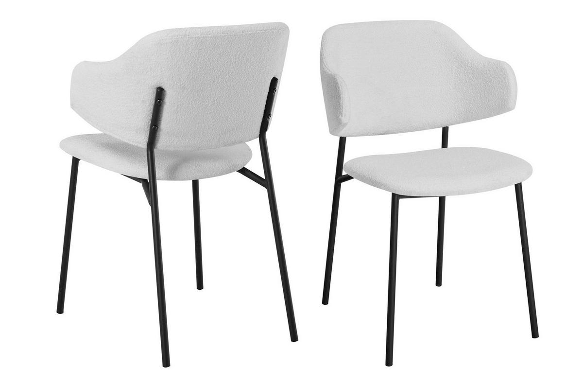 SADA STOLIČIEK S PODRÚČKAMI 2 kus - čierna/biela, Modern, kov/textil (54/83/59cm) - Livetastic