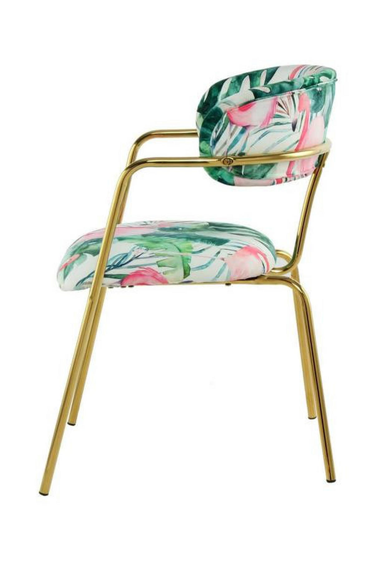 ARMLEHNSTUHL-SET 2 Stück  in  - Goldfarben/Multicolor, Basics, Textil/Metall (61/58/79cm) - Kayoom