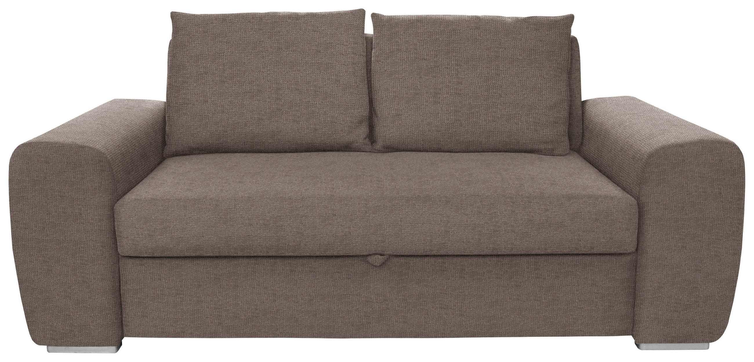 SCHLAFSOFA in Hellbraun  - Chromfarben/Hellbraun, Design, Holz/Textil (199/92/97cm) - Hom`in