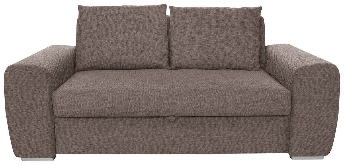 SCHLAFSOFA in Hellbraun  - Chromfarben/Hellbraun, Design, Holz/Textil (199/92/97cm) - Hom`in