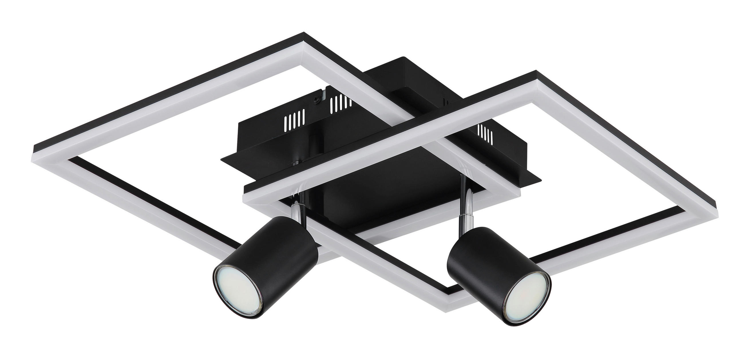 PLAFONIERĂ CU LED - opal/negru, Design, plastic/metal (42/42/19cm) - Globo