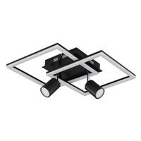 PLAFONIERĂ CU LED - opal/negru, Design, plastic/metal (42/42/19cm) - Globo