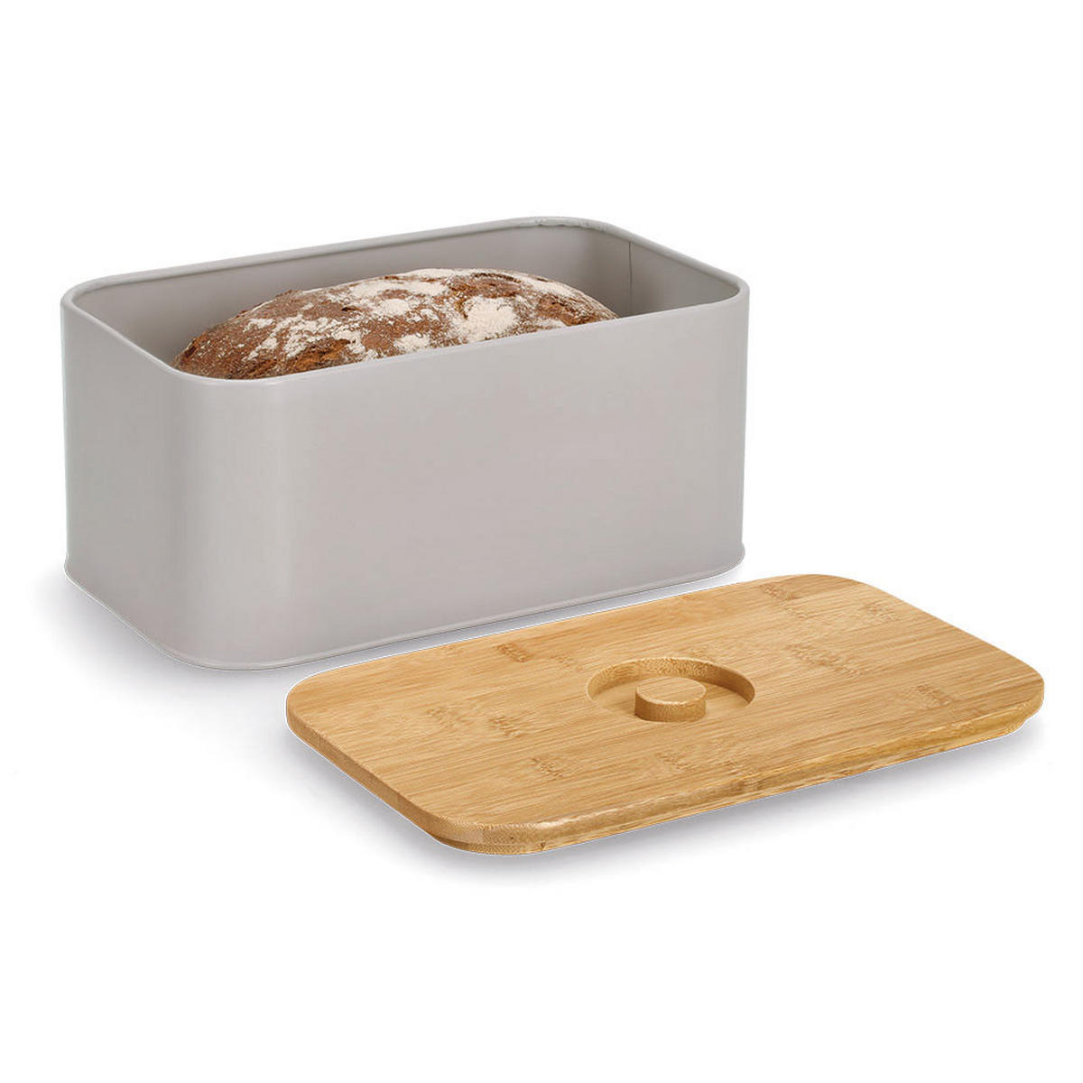 BROTKASTEN - Beige, Basics, Holz/Metall (30/18/14cm) - Zeller Present