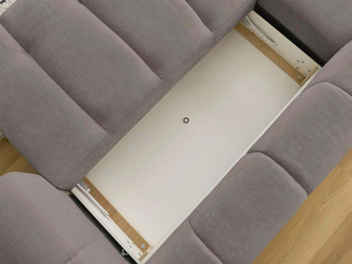 ECKSCHLAFSOFA FUJI Leinenoptik Taupe  inkl.  - Taupe/Schwarz, MODERN, Kunststoff/Textil (160/292cm)