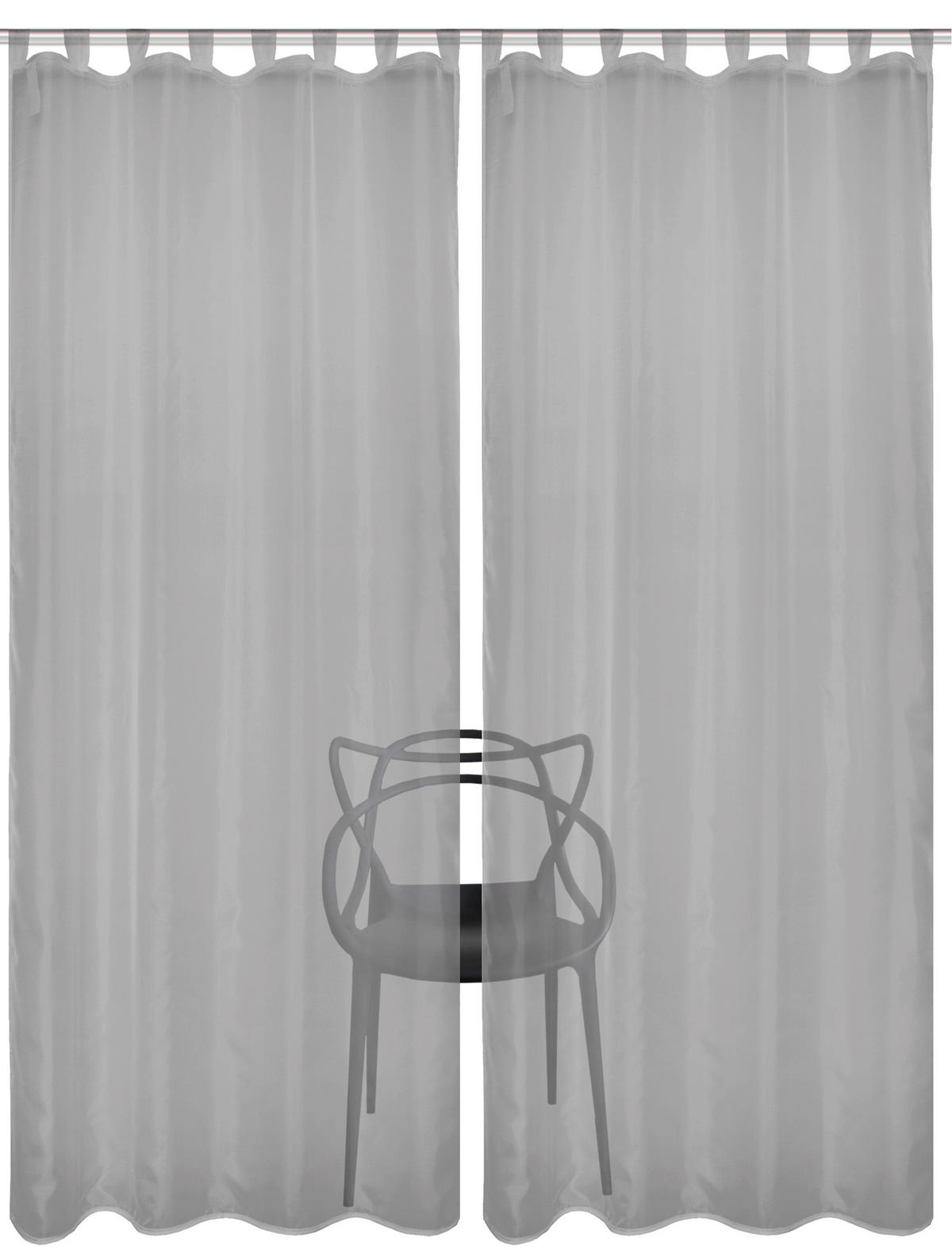SCHLAUFENSCHAL  transparent   135/245 cm 2 Stück  - Anthrazit Hochglanz, Basics, Textil (135/245cm)