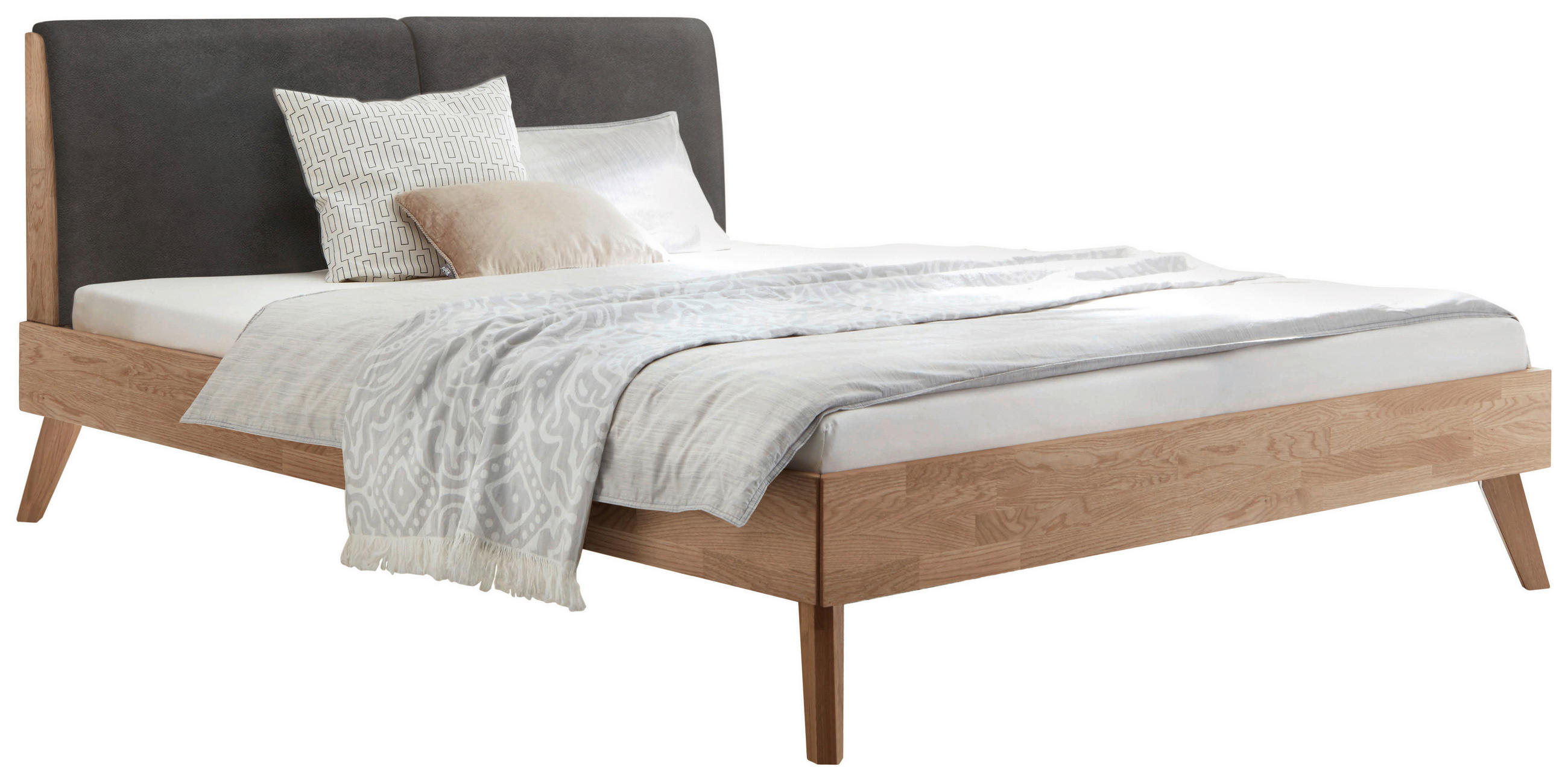 Hasena Bett Anthrazit, Eiche 140x200 cm