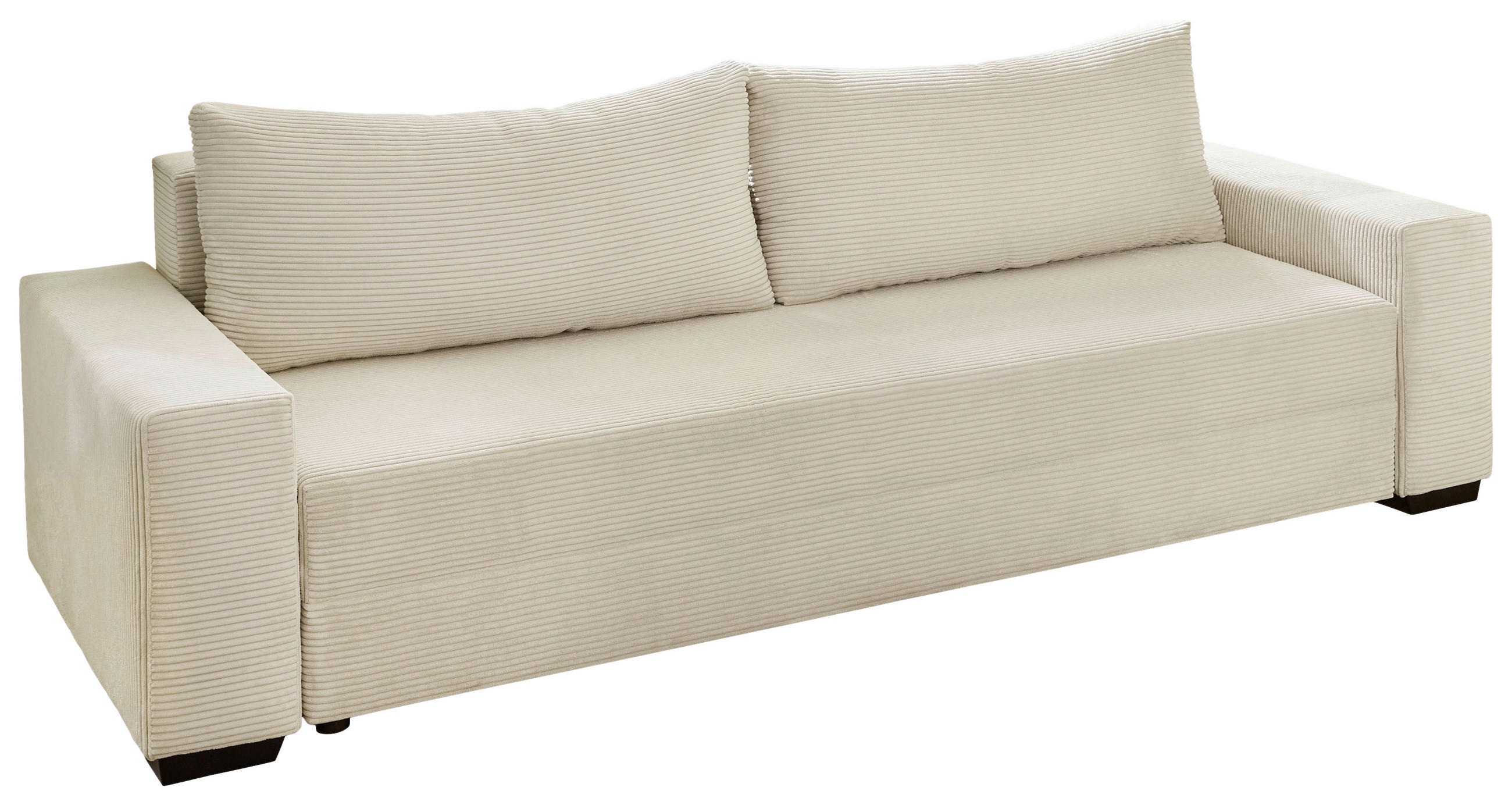 SCHLAFSOFA  mit Cord Naturfarben  - Schwarz/Naturfarben, KONVENTIONELL, Kunststoff/Textil (240/72/95cm) - Carryhome