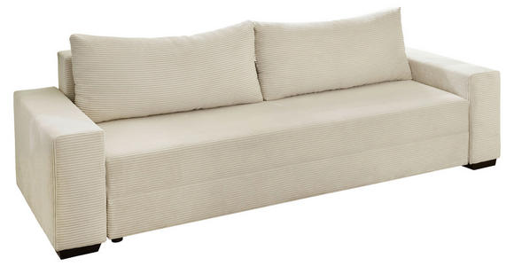 SCHLAFSOFA Cord Naturfarben Rückenkissen, Bettkasten, Schlaffunktion, Rücken echt, Liegefläche im Originalstoff  - Schwarz/Naturfarben, KONVENTIONELL, Kunststoff/Textil (240/72/95cm) - Carryhome