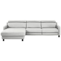 ECKSOFA Echtleder Hellgrau  - Hellgrau/Schwarz, Design, Leder/Metall (176/291cm) - Valdera