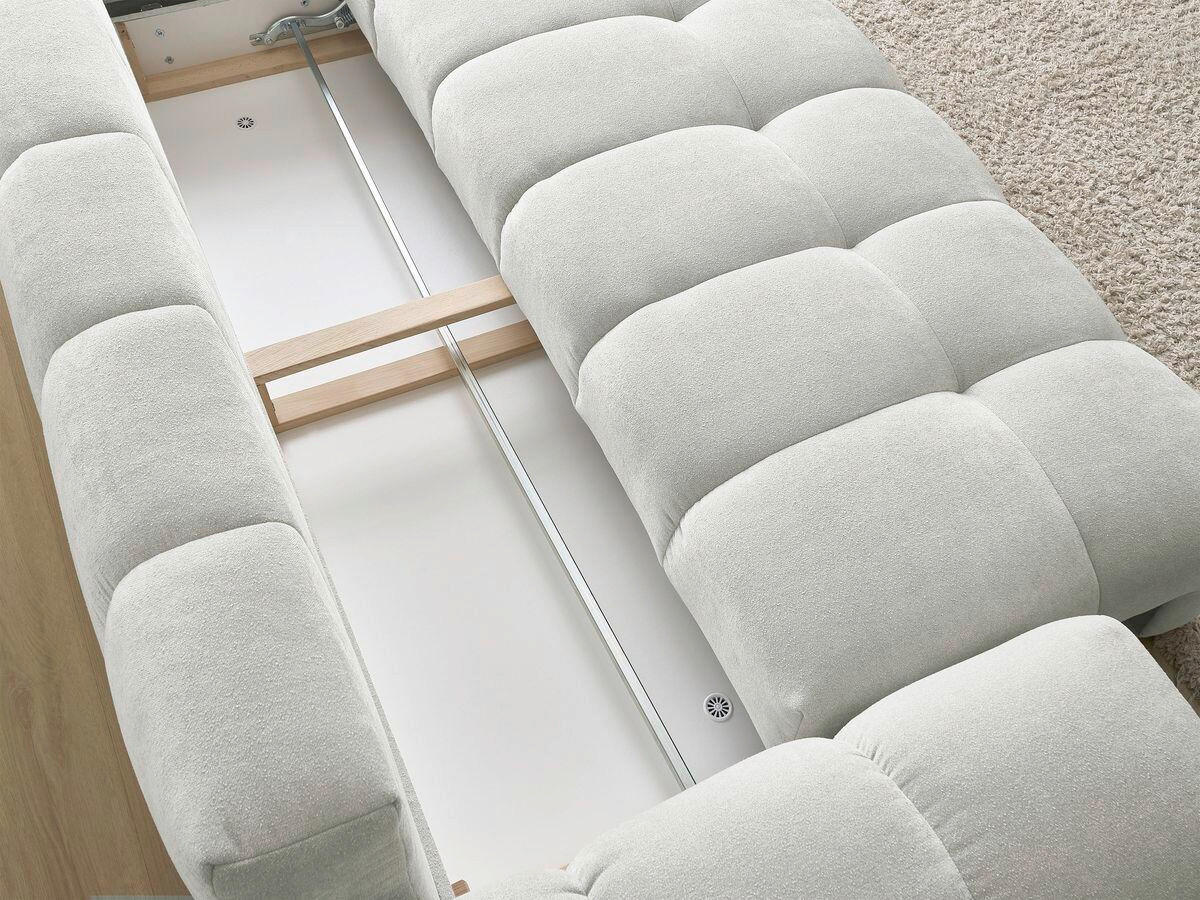 SCHLAFSOFA EVEREST  mit Rücken echt, Armteil links, Armteil rechts Struktur Hellgrau  - Hellgrau/Schwarz, MODERN, Kunststoff/Textil (278/115/90cm)