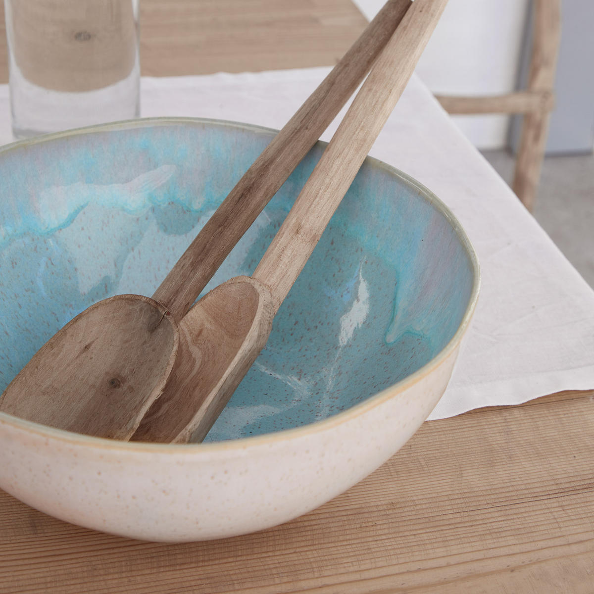 KOMBISERVICE Creme, Pastellblau EIVISSA 30-teilig 6 Personen  - Pastellblau/Creme, Basics, Keramik - Costa Nova