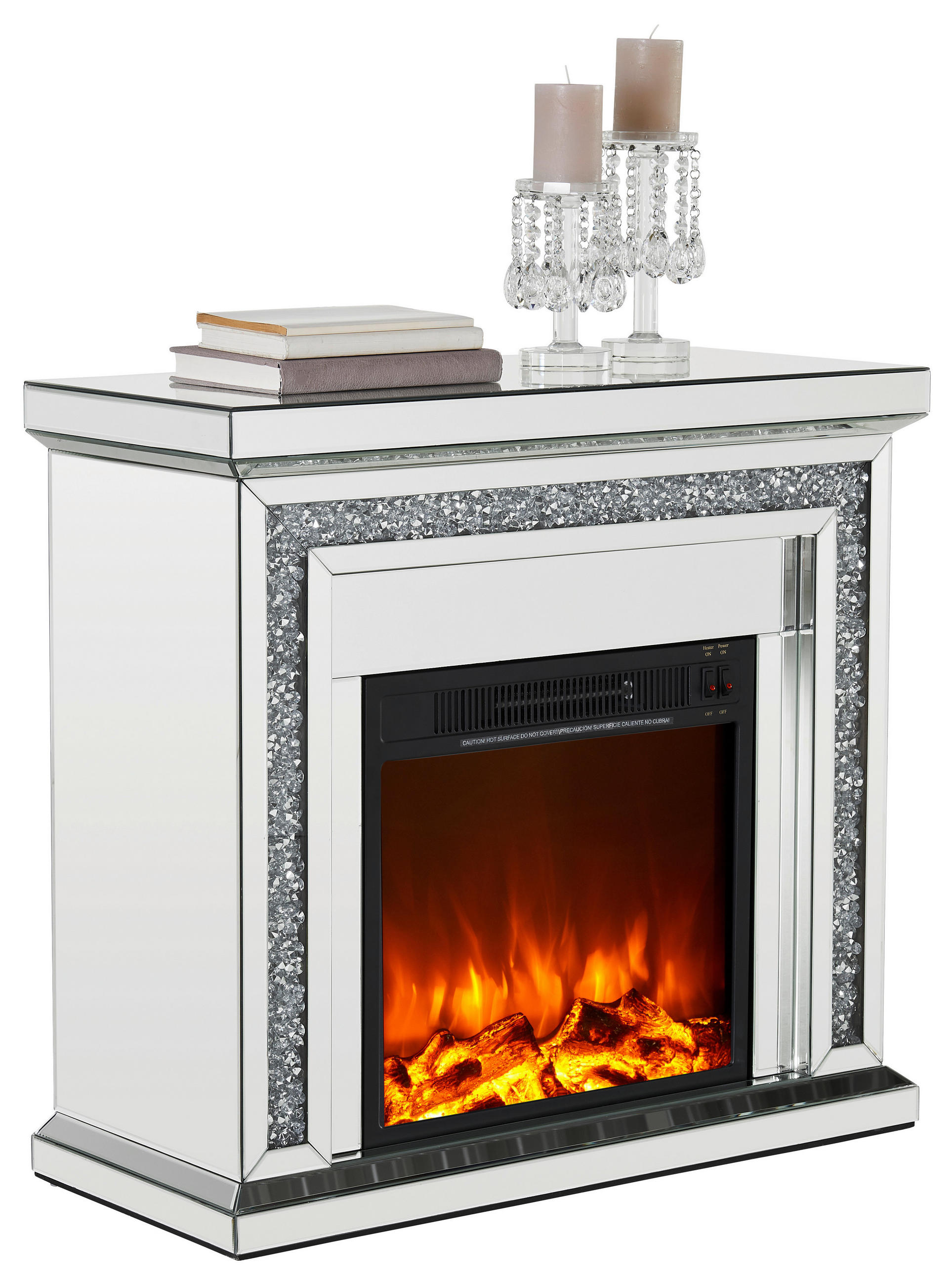 ELEKTROKAMIN - Silberfarben, LIFESTYLE, Glas (80,5/76/35,3cm) - Xora