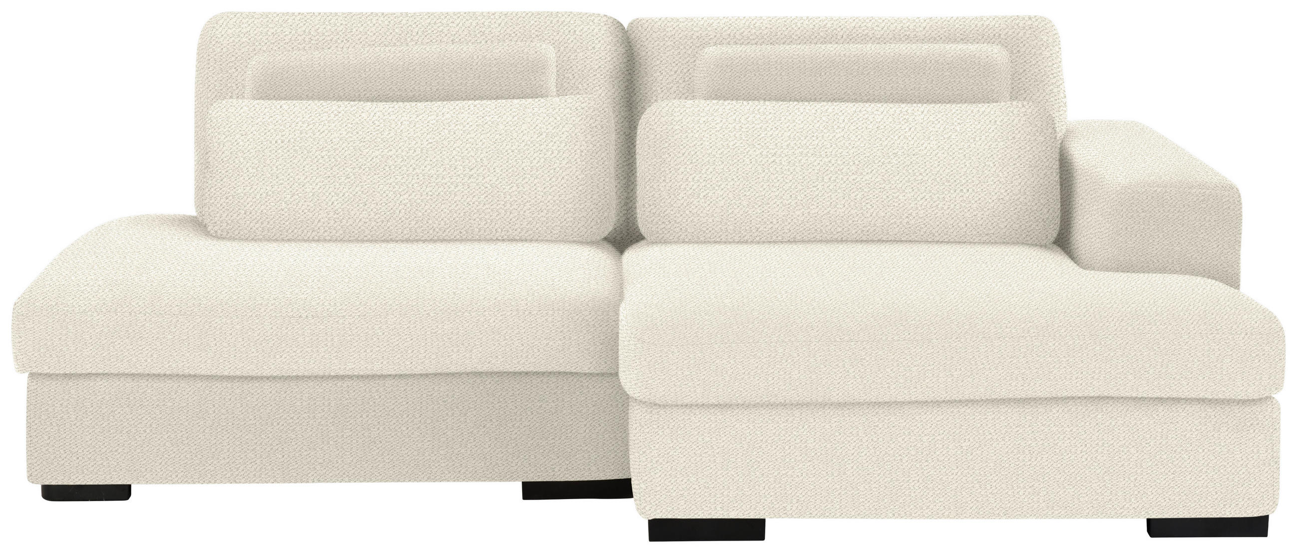 ECKSOFA Chenille Beige  - Beige/Schwarz, Design, Kunststoff/Textil (223/158cm) - Lomoco